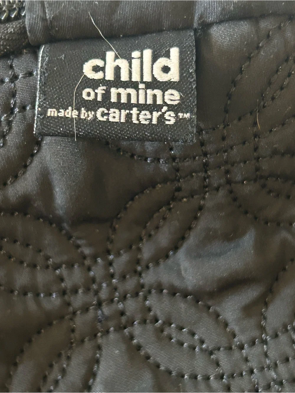 Carter's Black Quilted Backpack with Front Zip Pocket Child Of Mine